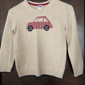 Size 6 Janie and Jack boys long sleeve car sweater
